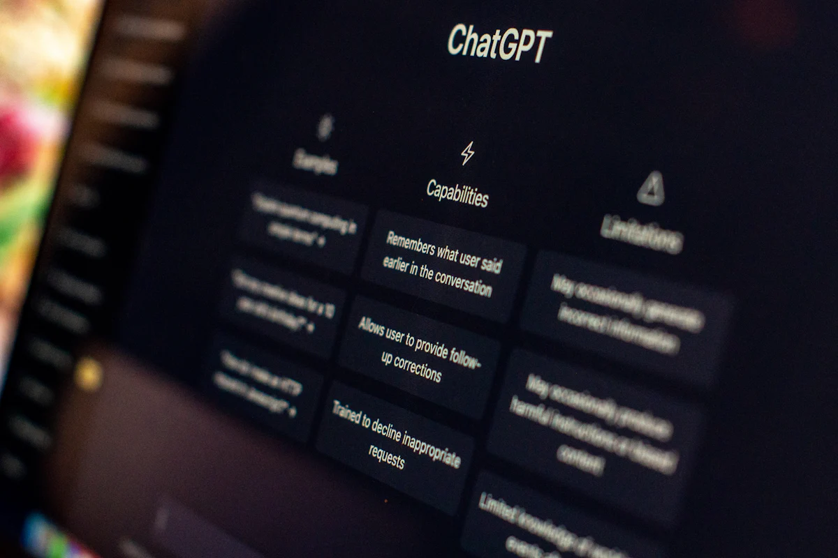 AI chat assistant interface on a screen